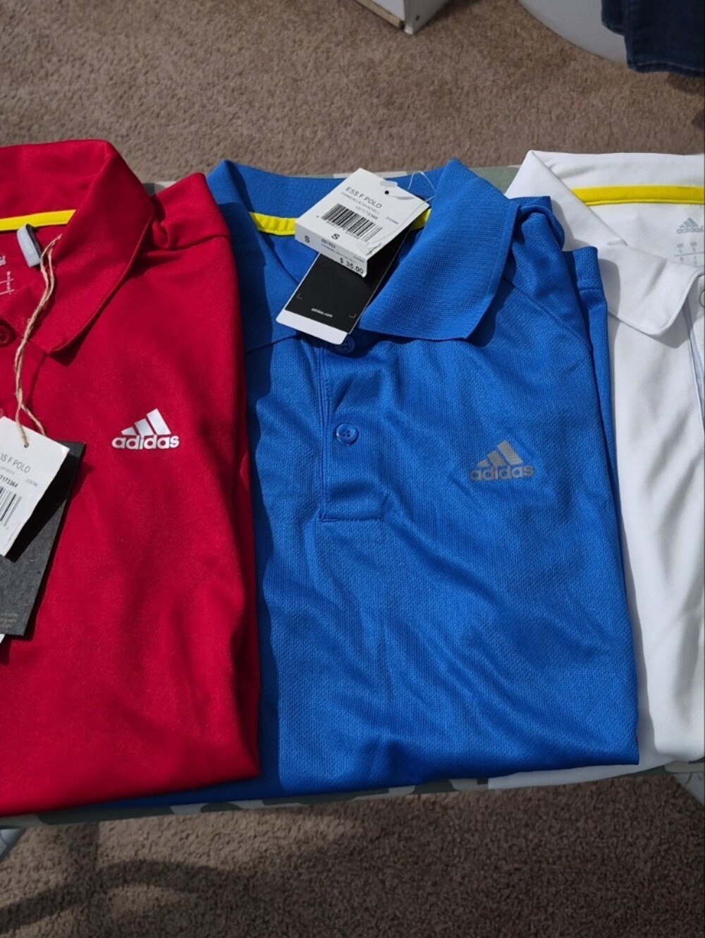 adidas Men’s Golf Polo Pack - Red, Blue, White Sz S